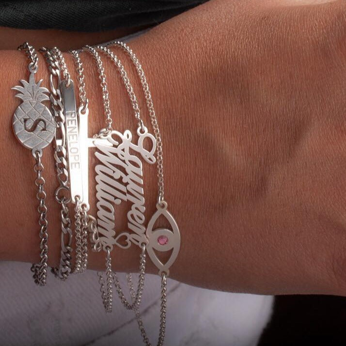 Two Name Bracelet With Heart