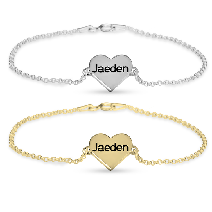 Engraved Heart Bracelet