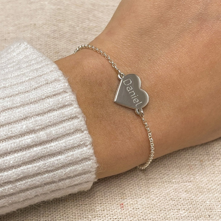 Engraved Heart Bracelet