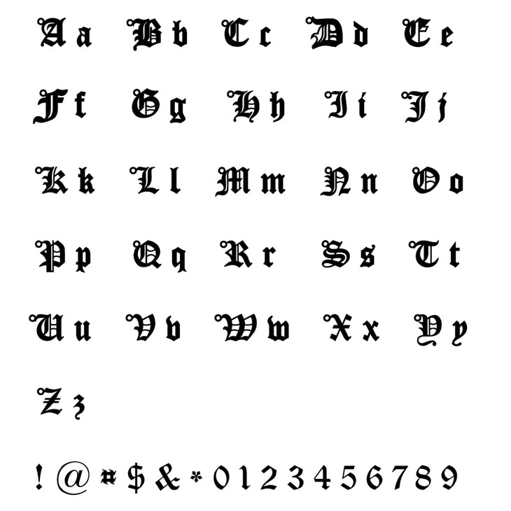 Old English Name Necklace