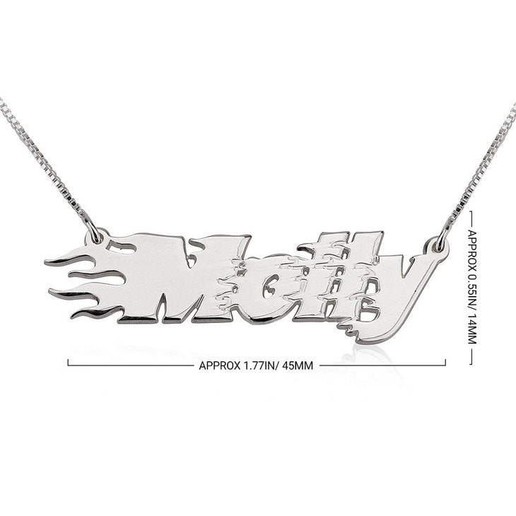 Fire Line Name Necklace