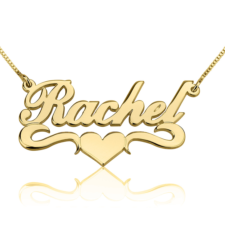 Name popular necklace Hold Heart name necklace Heart pendant and chain ORDER ANY NAME! custom made 18k Gold Plated