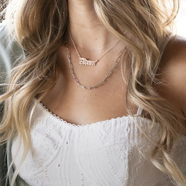 Old English Name Necklace