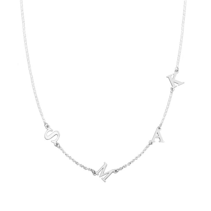 Sideways Initial Letter Necklace