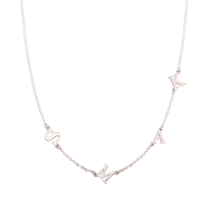 Sideways Initial Letter Necklace