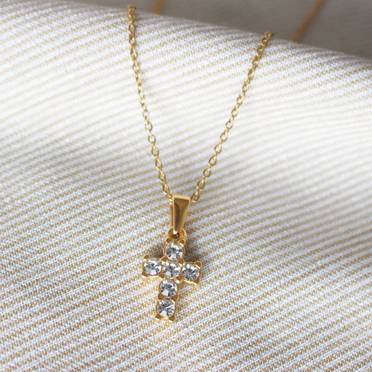 Small Diamond Cross Necklace