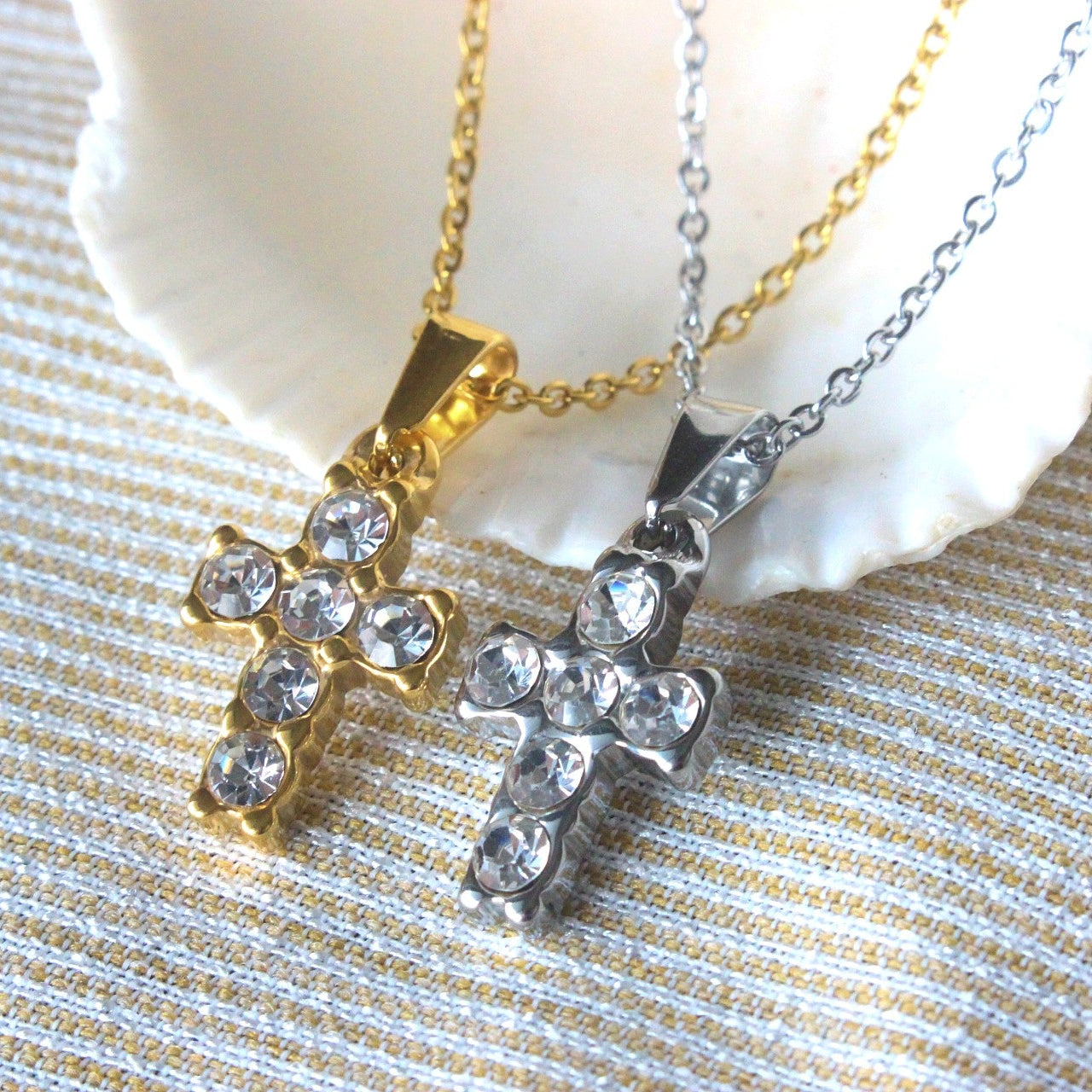 Small Diamond Cross Necklace