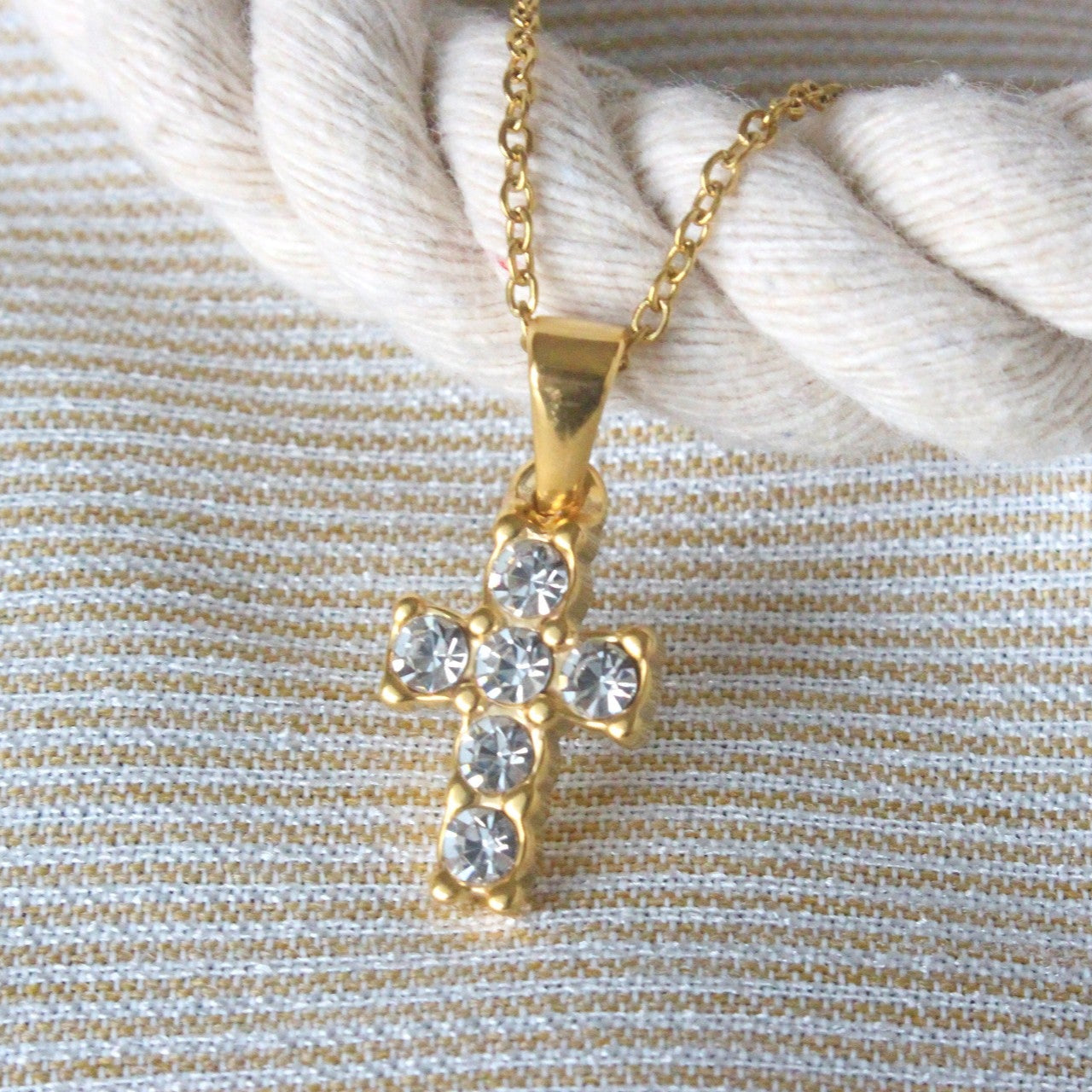 Small Diamond Cross Necklace