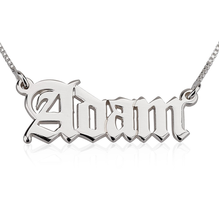 Old English Name Necklace La B ni